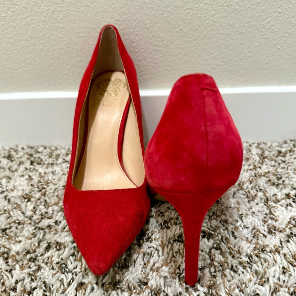 Vince Camuto Red Suede Heels